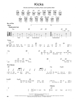 page one of Kicks (Guitar Lead Sheet)