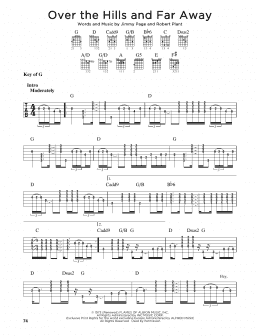 page one of Over The Hills And Far Away (Guitar Lead Sheet)
