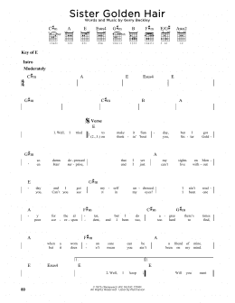 page one of Sister Golden Hair (Guitar Lead Sheet)