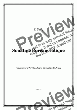 page one of Satie - Sonatine Bureaucratique - Woodwind Quintet