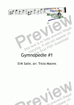 page one of Gymnopedie 1 - Erik Satie - flexible 5 part band