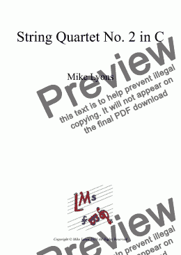 page one of String Quartet No. 2 in C