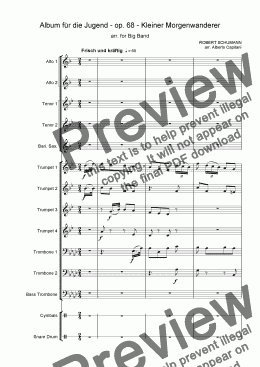 page one of Album für die Jugend - op. 68 - Kleiner Morgenwanderer - arr. for Big band
