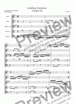 page one of Goldberg Variations -- Variatio 26