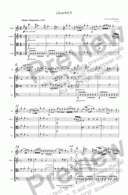 page one of Quartet II for Flute, Violin, Viola & Cello