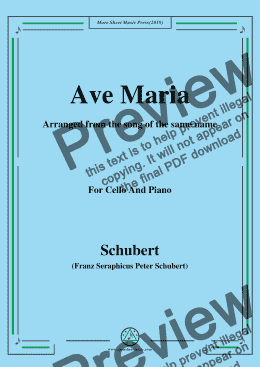 page one of Schubert-Ave maria,for Cello and Piano