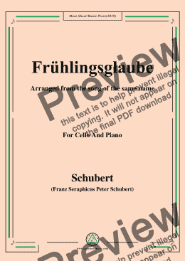 page one of Schubert-Frühlingsglaube,for Cello and Piano
