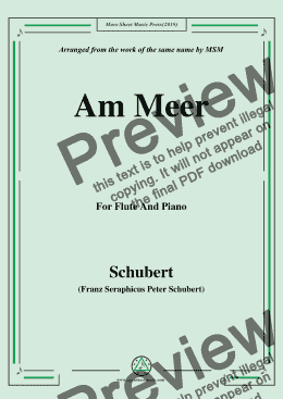 page one of Schubert-Am meer,for Flute and Piano