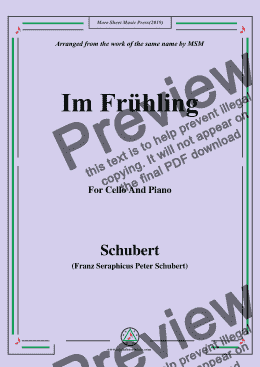 page one of Schubert-Im Frühling,for Cello and Piano