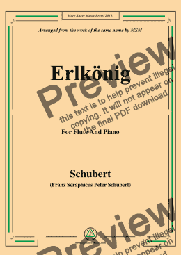 page one of Schubert-Erlkönig,for Flute and Piano