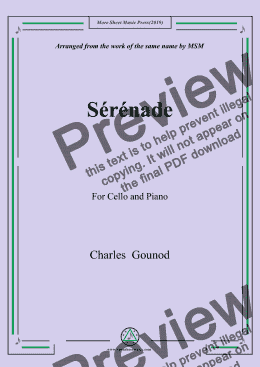 page one of Gounod-Sérénade,for Cello and Piano