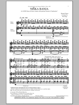 page one of Niska Banja (SATB Choir)