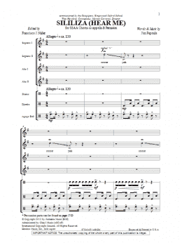 page one of Sililiza (Hear Me) (SSA Choir)
