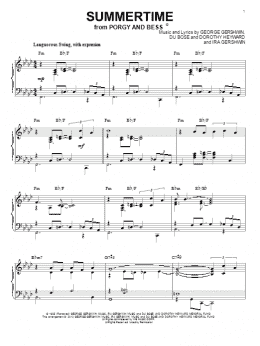 page one of Summertime [Jazz version] (from Porgy and Bess) (arr. Brent Edstrom) (Piano Solo)