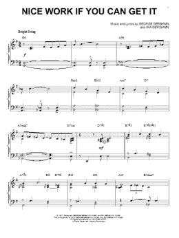 page one of Nice Work If You Can Get It [Jazz version] (arr. Brent Edstrom) (Piano Solo)