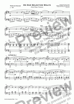 page one of On Our Selection Waltz - Solo Piano