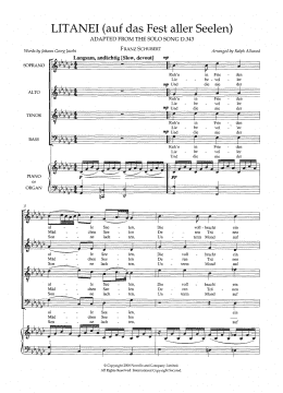 page one of Litanei (Auf Das Fest Aller Seelen) (arr. Ralph Allwood) (SATB Choir)