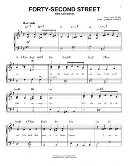 page one of Forty-Second Street (Easy Piano)