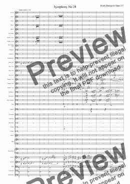 page one of Symphony No 28 1st movement