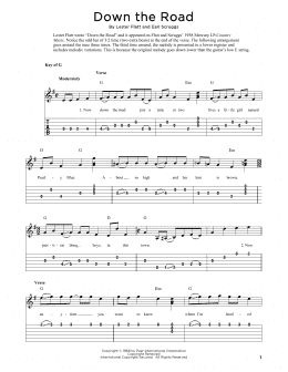page one of Down The Road (arr. Fred Sokolow) (Solo Guitar Tab)