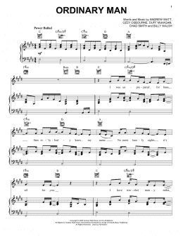 page one of Ordinary Man (feat. Elton John) (Piano, Vocal & Guitar Chords (Right-Hand Melody))