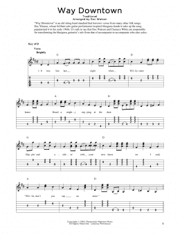 page one of Way Downtown (arr. Fred Sokolow) (Solo Guitar)