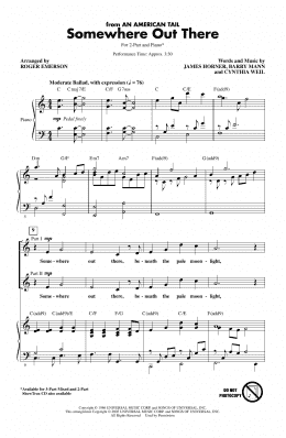 page one of Somewhere Out There (from An American Tail) (arr. Roger Emerson) (2-Part Choir)