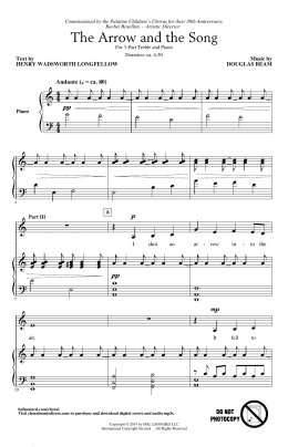 page one of The Arrow And The Song (3-Part Treble Choir)