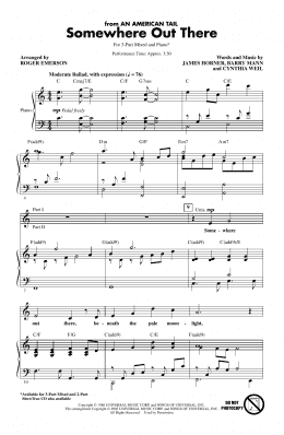 page one of Somewhere Out There (from An American Tail) (arr. Roger Emerson) (3-Part Mixed Choir)