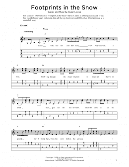 page one of Footprints In The Snow (arr. Fred Sokolow) (Solo Guitar)