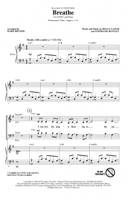 page one of Breathe (arr. Mark Brymer) (SATB Choir)