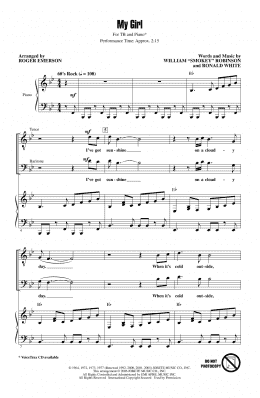 page one of My Girl (arr. Roger Emerson) (TB Choir)