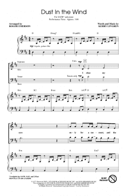 page one of Dust In The Wind (arr. Roger Emerson) (SATB Choir)