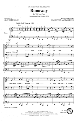 page one of Runaway (arr. Alan Billingsley) (TBB Choir)