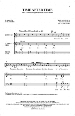 page one of Time After Time (arr. Philip Kern) (SATB Choir)