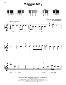 page one of Maggie May (Super Easy Piano)