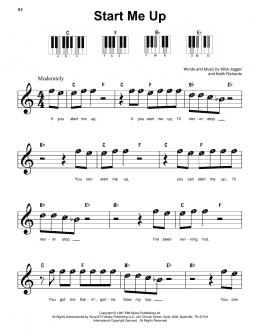 page one of Start Me Up (Super Easy Piano)