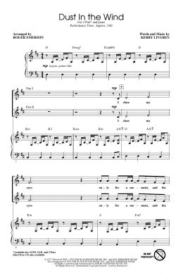 page one of Dust In The Wind (arr. Roger Emerson) (2-Part Choir)