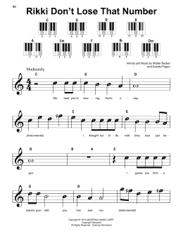 page one of Rikki Don't Lose That Number (Super Easy Piano)