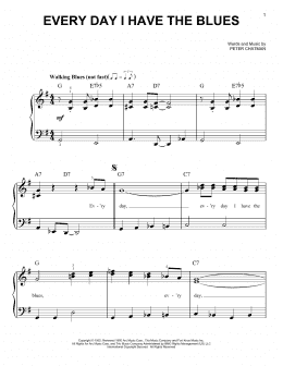 page one of Every Day I Have The Blues (Very Easy Piano)