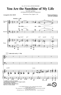 page one of You Are The Sunshine Of My Life (arr. Mac Huff) (SAB Choir)