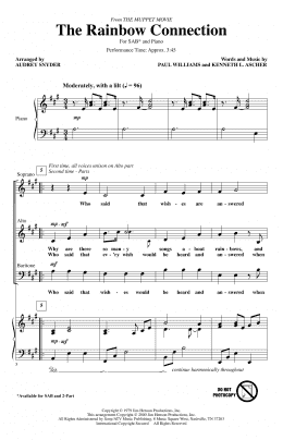 page one of The Rainbow Connection (arr. Audrey Snyder) (SAB Choir)