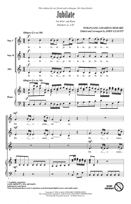page one of Jubilate (arr. John Leavitt) (SSA Choir)