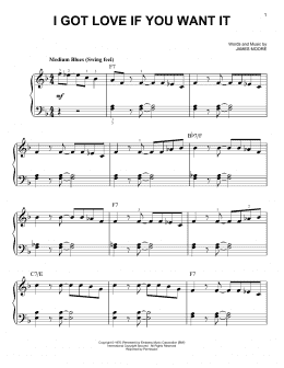 page one of I Got Love If You Want It (Very Easy Piano)
