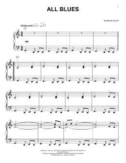 page one of All Blues (Very Easy Piano)