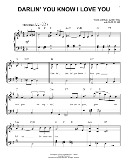 page one of Darlin' You Know I Love You (Very Easy Piano)