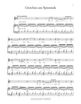 page one of Gretchen At The Spinning Wheel (Gretchen Am Spinnrade) (arr. Richard Walters) (Piano & Vocal)