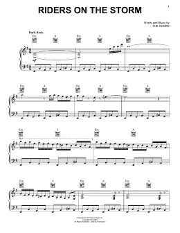 page one of Riders On The Storm (Piano, Vocal & Guitar Chords (Right-Hand Melody))
