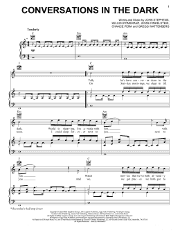 page one of Conversations In The Dark (Piano, Vocal & Guitar Chords (Right-Hand Melody))