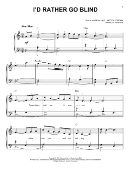 page one of I'd Rather Go Blind (Very Easy Piano)